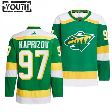 Lapsille NHL Minnesota Wild Pelipaita Kirill Kaprizov 97 Adidas 2022-23 Reverse Retro 2.0 Vihreä Authentic